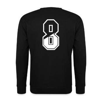 8 years jersey number 8 T-shirt number 8 - Unisex Sweatshirt - black - Back - Alina (178cm)