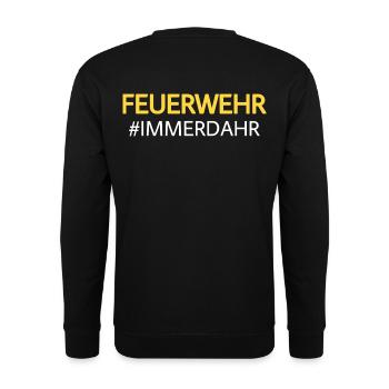 Feuerwehr immerda - yellow/white - Unisex Pullover - Schwarz - Hinten - Alina (178cm)