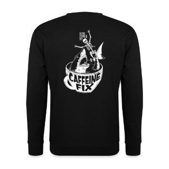 Caffeine Shark - Unisex Sweatshirt - black - Back - Alina (178cm)