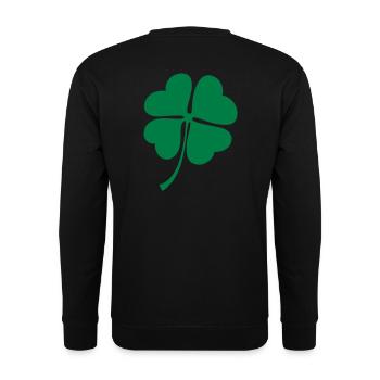 Glücksklee | Clover - Unisex Pullover - Schwarz - Hinten - Alina (178cm)