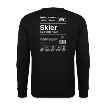 Skifahrer-Lebensstil - Unisex Pullover - Schwarz - Hinten - Alina (178cm)