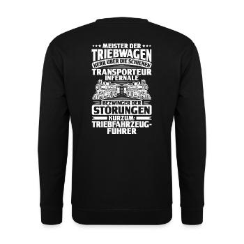 Triebfahrzeugführer Lokführer Lokomotivführer - Unisex Pullover - Schwarz - Hinten - Alina (178cm)