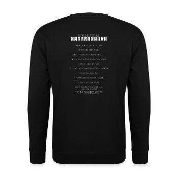 Norddeutsches Grundgesetz hell - Unisex Pullover - Schwarz - Hinten - Alina (178cm)