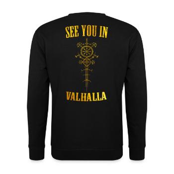 Viking Runes Nordic Valhalla - Unisex Sweatshirt - black - Back - Alina (178cm)