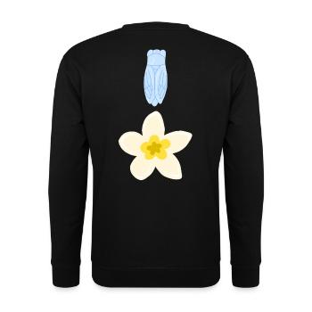 Cigale et fleur - design estival du Sud - Sweat-shirt Unisexe - noir - Dos - Alina (178cm)