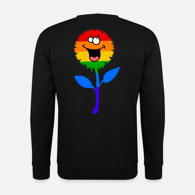 Gay Blume Regenbogenfahne Schwul Lesbisch - Unisex Pullover - Schwarz