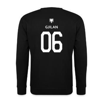 Albanische T-Shirt Gjilan 06 Adler albania eagle - Unisex Pullover - Schwarz - Hinten - Alina (178cm)