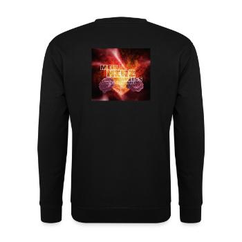 MEIN HERZ WEISS... Liebe Herz Wille Mut Abenteuer - Unisex Pullover - Schwarz - Hinten - Michal (187cm)