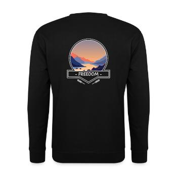 Freedom - Mountains and Water - Unisex Pullover - Schwarz - Hinten - Michal (187cm)