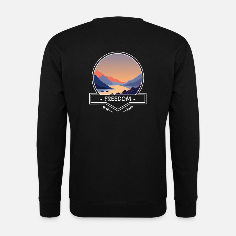 Freedom - Mountains and Water - Unisex Pullover - Schwarz