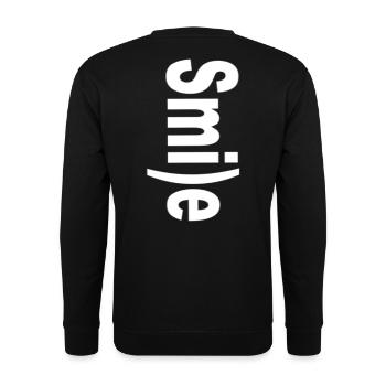 Smile :) - Unisex Pullover - Schwarz - Hinten - Alina (178cm)