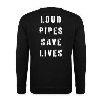 Loud pipes save lives - Unisex Sweatshirt - black - Back - Alina (178cm)