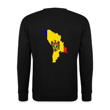 Logo der Republik Moldau - Unisex Pullover - Schwarz - Hinten - Alina (178cm)