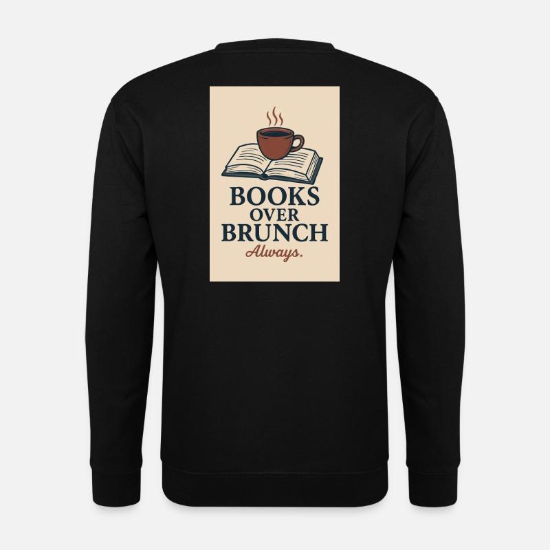 Kaffee und Bücher Motiv - Unisex Pullover - Schwarz