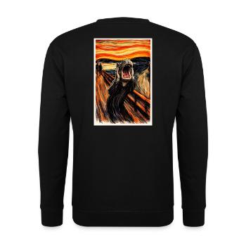 Screaming Hippo - weirdpeoplelovethis. - Unisex Pullover - Schwarz - Hinten - Alina (178cm)