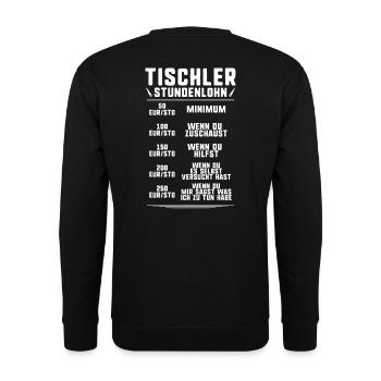 Tischler/Tischlerei/Schreiner/Schreinerei/Lohn - Unisex Pullover - Schwarz - Hinten - Alina (178cm)