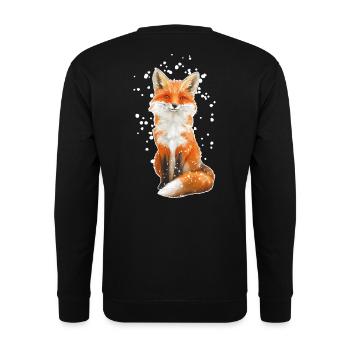 Fox with snowflakes - Unisex Sweatshirt - black - Back - Michal (187cm)