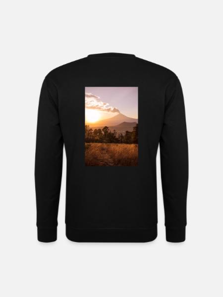 Sonnenuntergang Vulkan Mexiko - Unisex Pullover - Schwarz