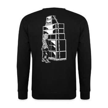 Tekno 23 Sound System Girl - Unisex Sweatshirt - black - Back - Alina (178cm)