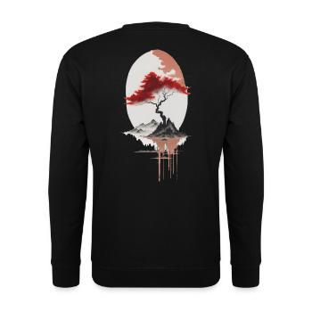 Asian island - Unisex Sweatshirt - black - Back - Alina (178cm)