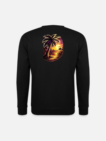 Palmiers au Neon Sunset Zoopy - Sweat-shirt Unisexe - noir