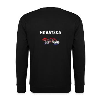 Nation Design Hrvatska Kuna - b9y - Unisex Sweatshirt - black - Back - Alina (178cm)
