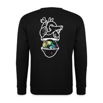 Heart Skull 1 white - Sweat-shirt Unisexe - noir - Dos - Alina (178cm)