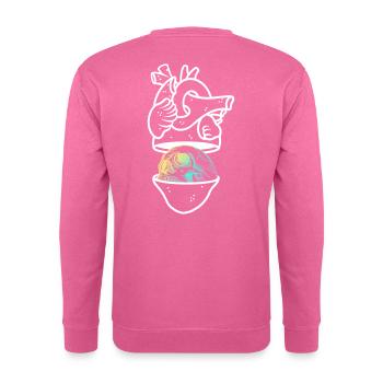 Heart Skull 1 white - Sweat-shirt Unisexe - rose - Dos