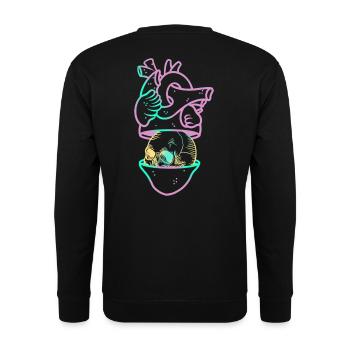 Heart Skull 2 mauve - Sweat-shirt Unisexe - noir - Dos - Alina (178cm)