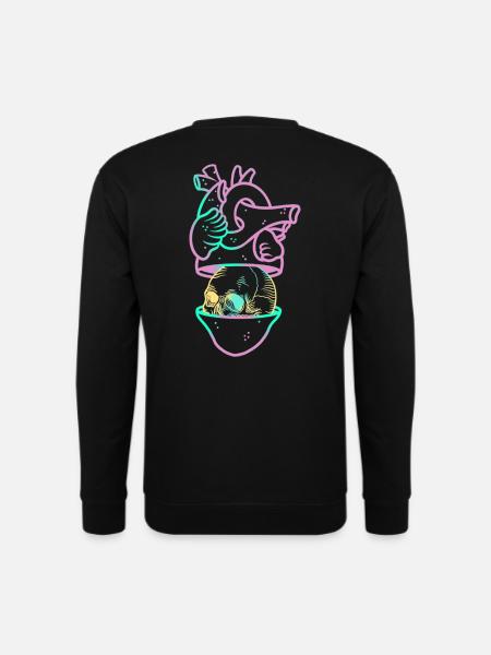 Heart Skull 2 purple - Unisex Sweatshirt - black