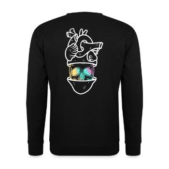 Heart Skull 3 white - Sweat-shirt Unisexe - noir - Dos - Alina (178cm)