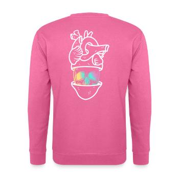 Heart Skull 3 white - Sweat-shirt Unisexe - rose - Dos