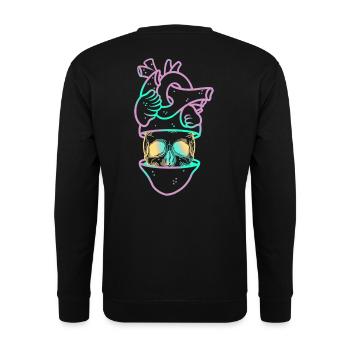 Heart Skull 3 mauve - Sweat-shirt Unisexe - noir - Dos - Alina (178cm)