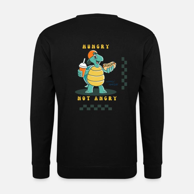 T-Shirt Hungrig nicht wütend retro cool - Unisex Pullover - Schwarz