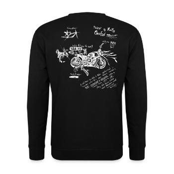 cafe racer - Unisex Sweatshirt - black - Back - Alina (178cm)