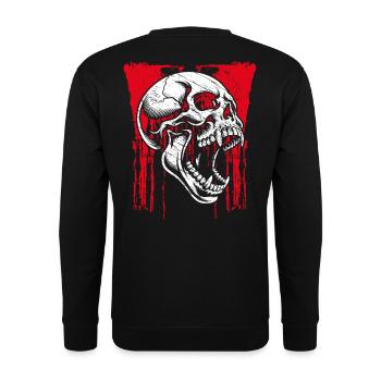 Düsterer Schädel - Unisex Pullover - Schwarz - Hinten - Michal (187cm)