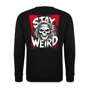 Stay Weird Skull - Unisex Pullover - Schwarz - Hinten - Michal (187cm)