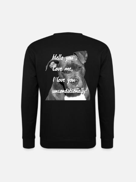 American Staffordshire, Hundegesicht ,Hundekopf, - Unisex Pullover - Schwarz