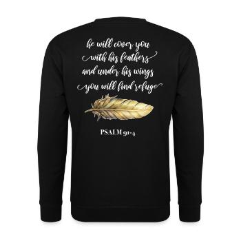 Citation chrétienne - Sweat-shirt Unisexe - noir - Dos - Alina (178cm)