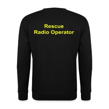 Rescue Radio Operator - Unisex Pullover - Schwarz - Hinten - Alina (178cm)