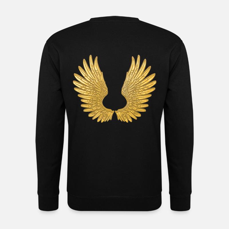 Flügel in Gold. Goldene Engelsflügel Flügel - Unisex Pullover - Schwarz