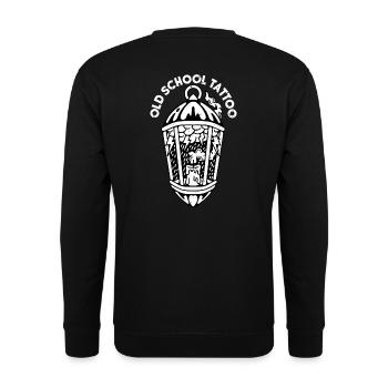 Old school tattoo Regenwolke in Laterne - Unisex Pullover - Schwarz - Hinten - Alina (178cm)