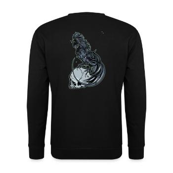 // Angry Rooster - Unisex Sweatshirt - black - Back - Alina (178cm)