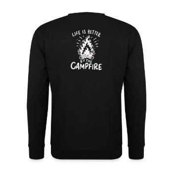 Camping - Life Is Better By The Campfire - Unisex Sweatshirt - black - Back - Alina (178cm)