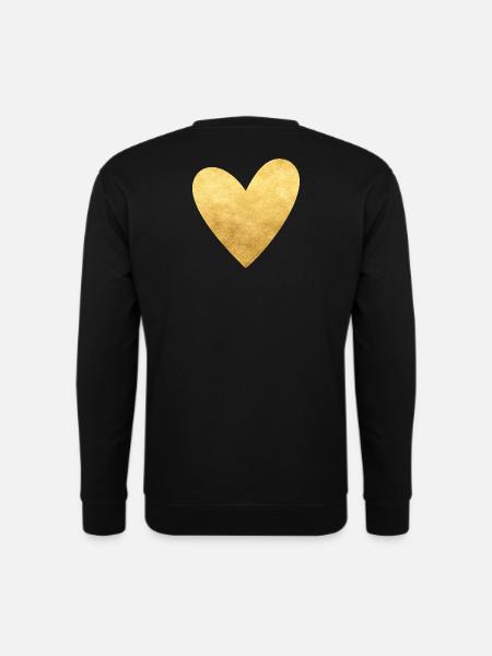 Herz gold I Symbol Liebe Geschenk - Unisex Pullover - Schwarz
