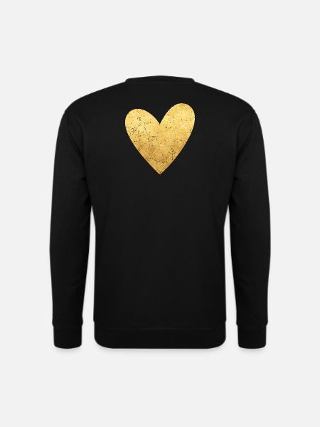 Herz gold Symbol Liebe Geschenkidee - Unisex Pullover - Schwarz