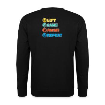 Anime - Unisex Pullover - Schwarz - Hinten - Alina (178cm)