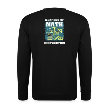Cadeau math math - Sweat-shirt Unisexe - noir - Dos - Alina (178cm)