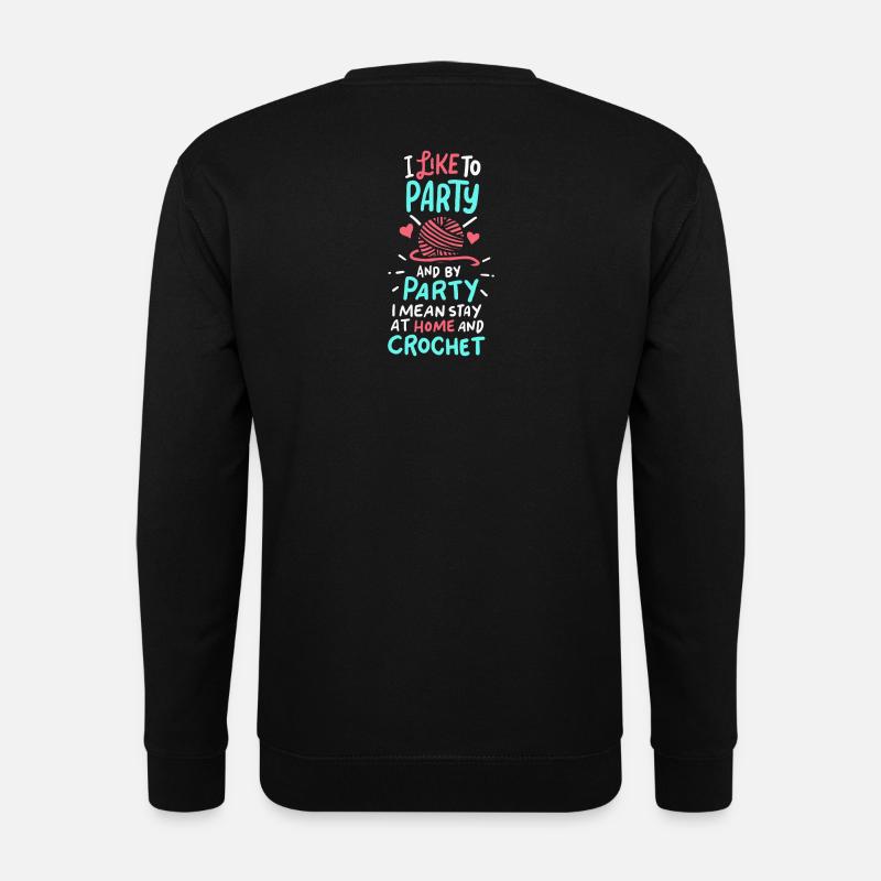 Häkeln Häkelnadel Stricken Geschenk - Unisex Pullover - Schwarz