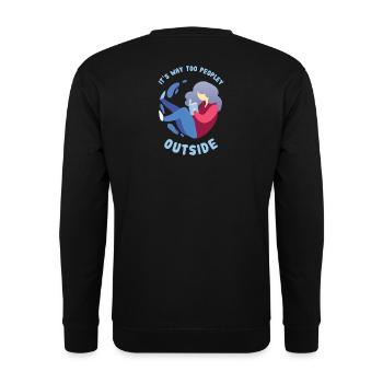 Introverti - Bien trop populaire - Sweat-shirt Unisexe - noir - Dos - Alina (178cm)